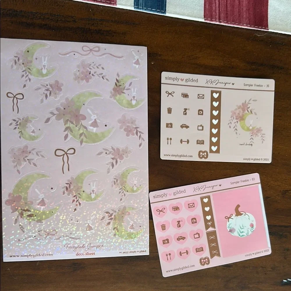 Simply Gilded Charming Pink and Beige Stationery Set mix sizes